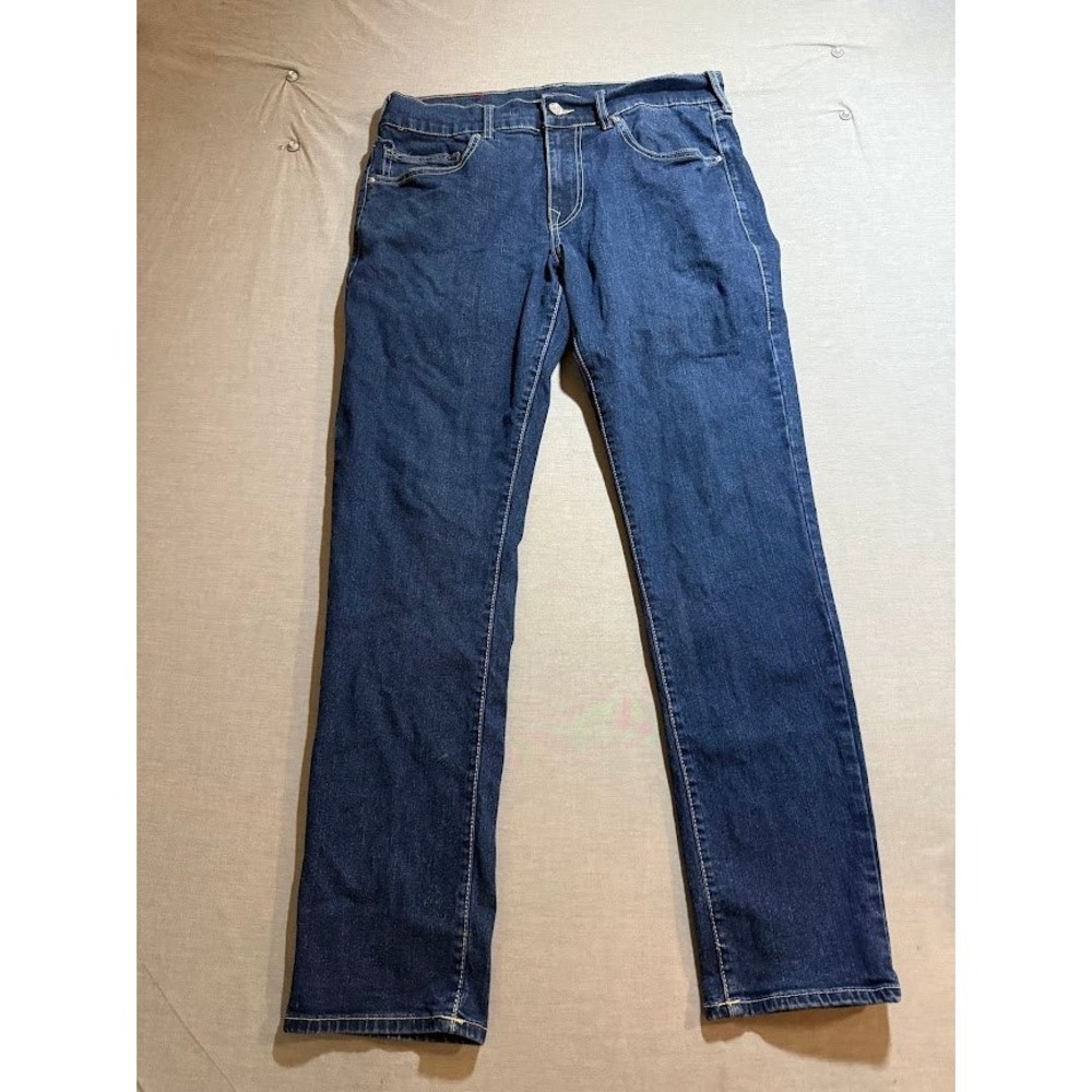 True Religion Geno Relaxed Slim Dark Wash Straight Denim Jeans No Flap Men 33X31